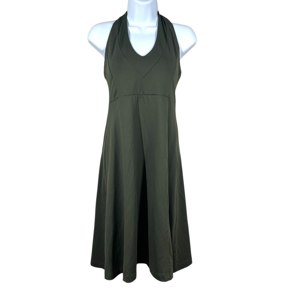 Patagonia Morning Glory Halter Dress Womens S‎ Green Athletic Stretch Travel